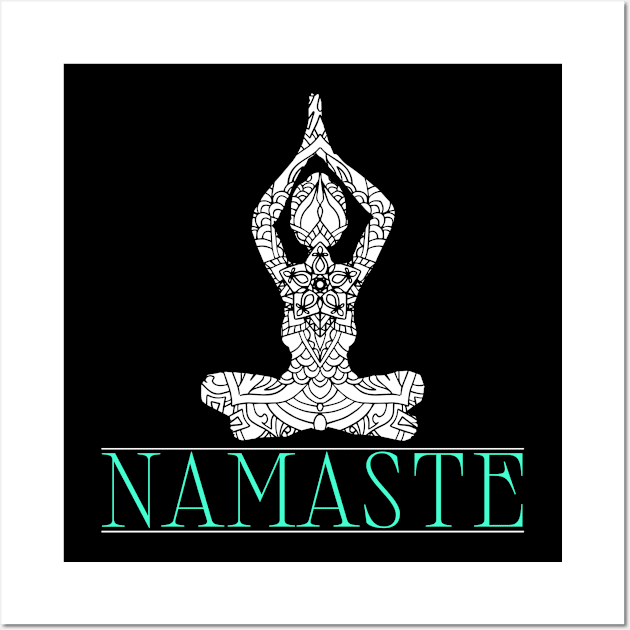 Namaste Yoga Buddhism Meditation Wall Art by KAWAIITEE